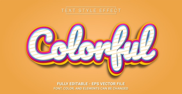 Colorful text style effect editable graphic text template