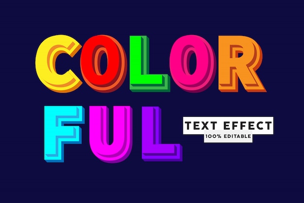 Colorful text style effect, editable text