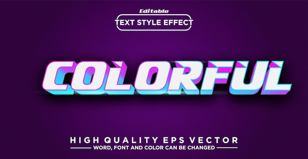 Colorful text style effect editable