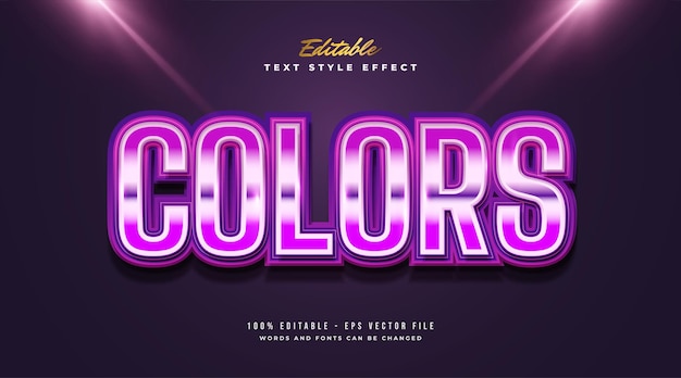 Colorful Text Style with Glowing and Glossy Effect