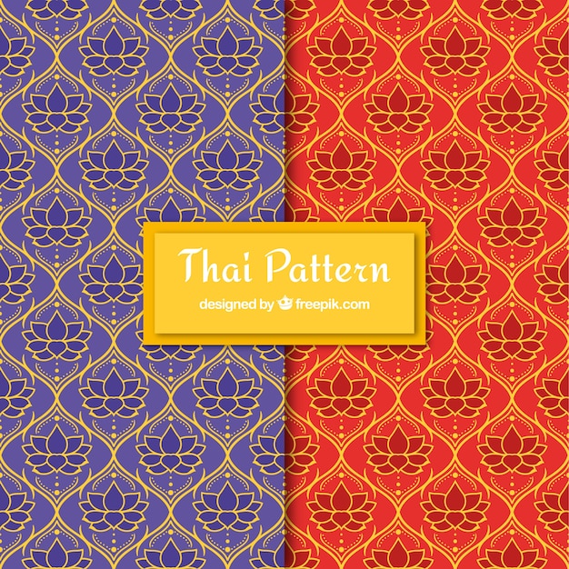 Colorful thai pattern with flat design