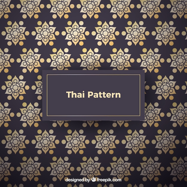 Vector colorful thai pattern with flat design