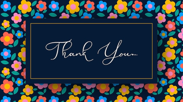 Colorful thank you composition with flowers