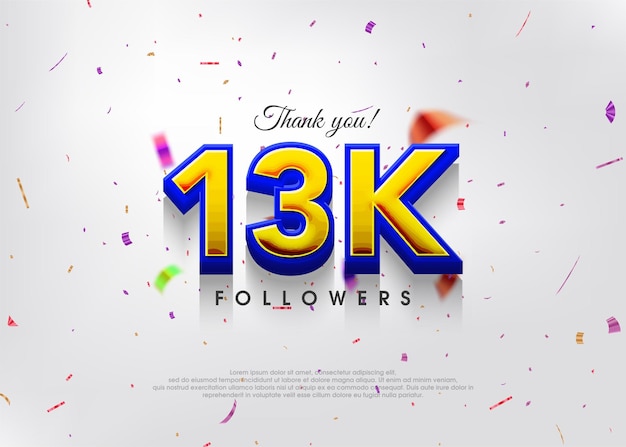 Colorful theme greeting 13k followers thank you greetings for banners posters and social media posts