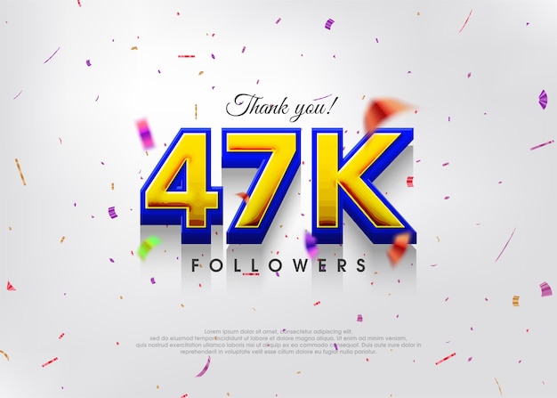 Colorful theme greeting 47k followers thank you greetings for banners posters and social media posts