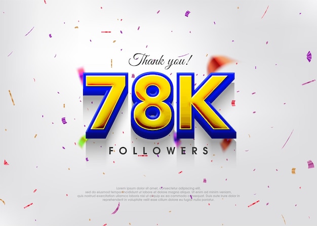 Vector colorful theme greeting 78k followers thank you greetings for banners posters and social media posts