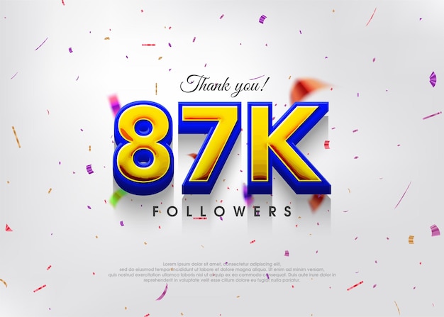 Colorful theme greeting 87k followers thank you greetings for banners posters and social media posts