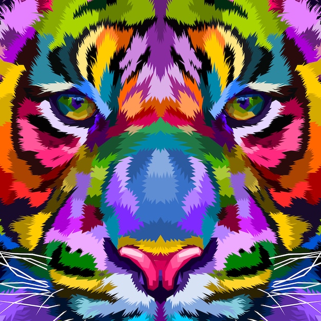 Colorful Tiger close up