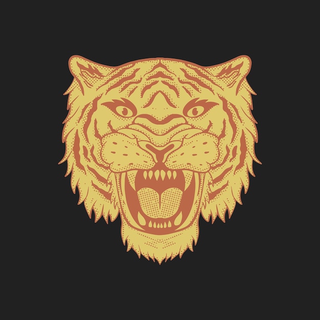 Vector colorful tiger doodle illustration for sticker tattoo poster tshirt design etc
