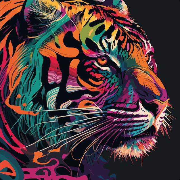 Premium Vector | Colorful tiger pop art vector illustration