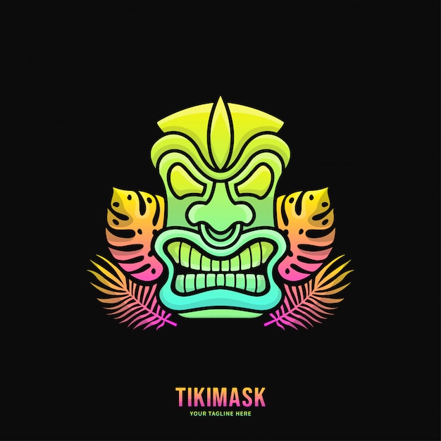colorful tiki mask logo