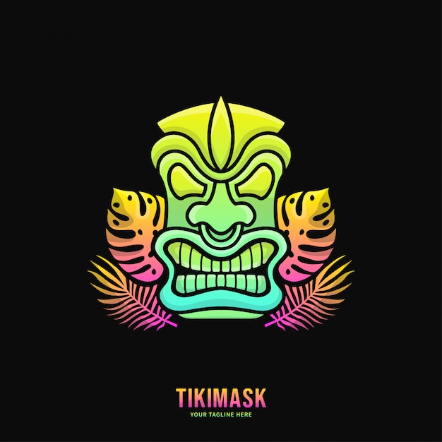 Colorful Tiki Mask Logo