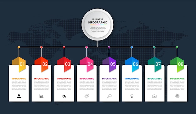 Vector colorful timeline infographic template