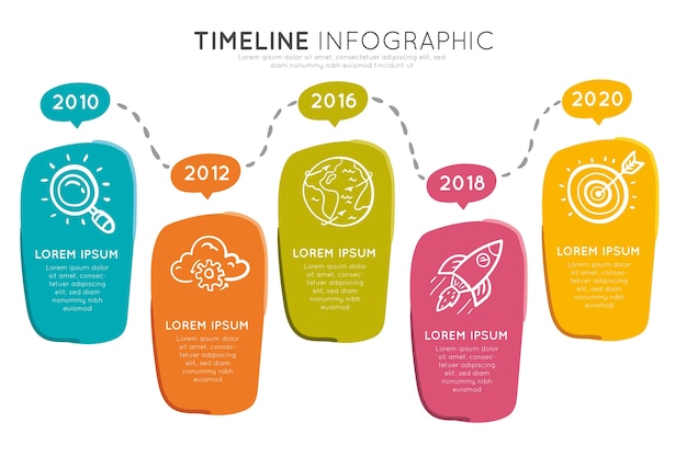 화려한 타임 라인 Infographic