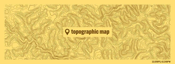 Vector colorful topographic map with contour lines geographic terrain grid relief height elevation ground