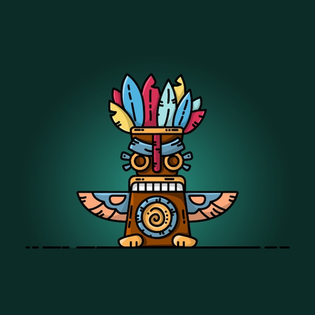 Vector colorful totem flat vector illustration