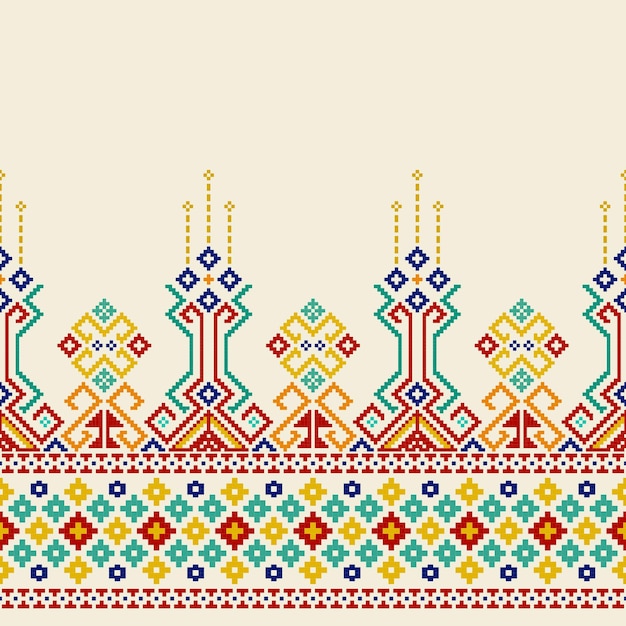 Colorful towers seamless pattern design of background, batik, fabric, clothing, and wrapping.