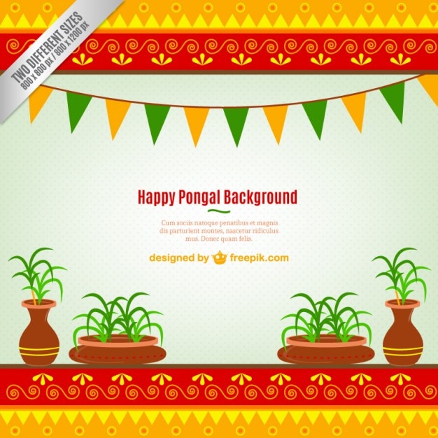 벡터 다채로운 전통 pongal 배경