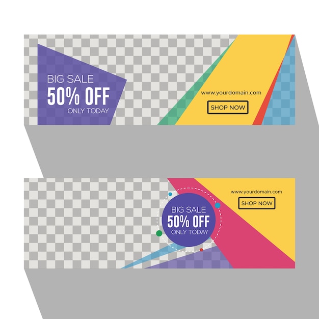 Vector colorful transparency e-commerce sales banner