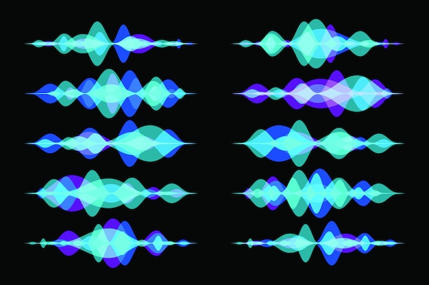 Colorful transparent audio wave or soundwave.