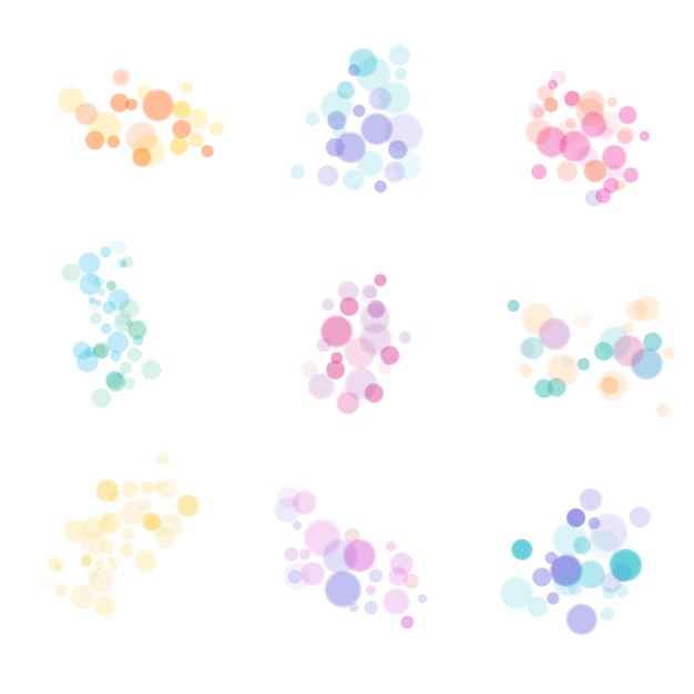 Colorful transparent bokeh lights collection set vector illustration eps10