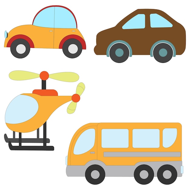 Land Transport Clipart Transportation Vector Kawaii Vehicle 