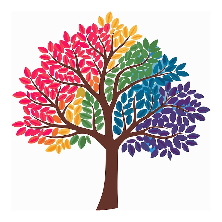 Vector colorful tree