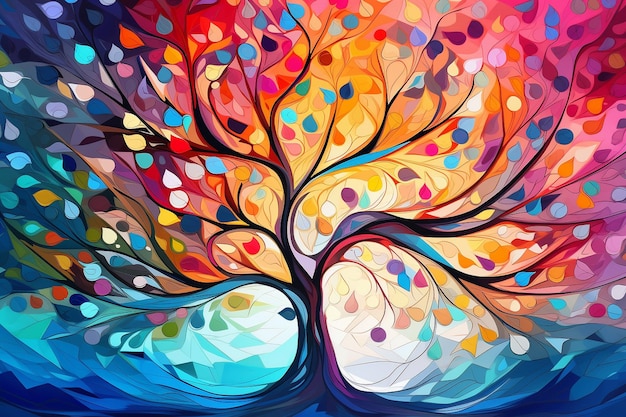 Vector colorful tree