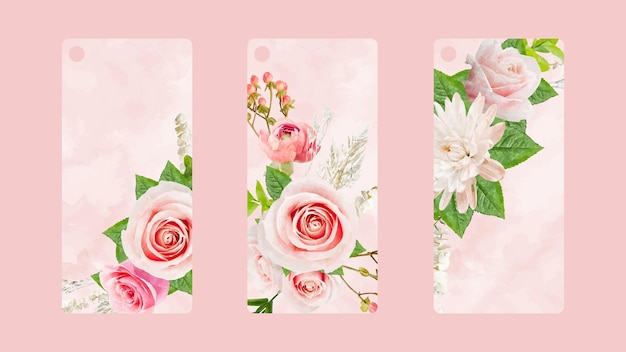 化粧品の包装のための花のタグのカラフルなトレンディなセット