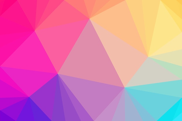 A colorful triangle background with a rainbow pattern