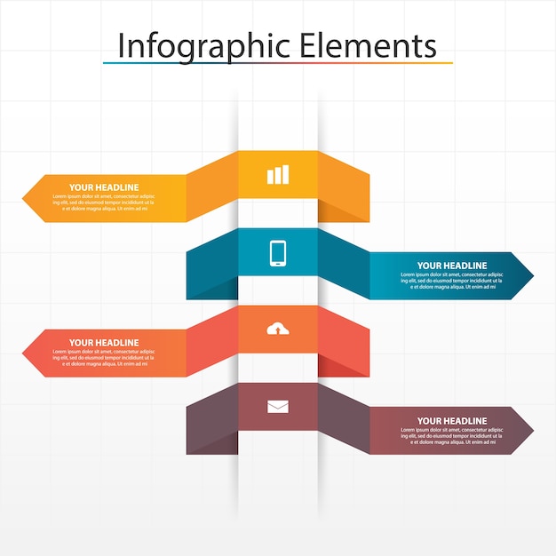 Colorful triangle business Infographics elements