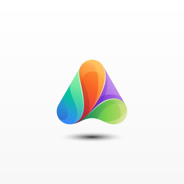 Colorful triangle letter a logo template