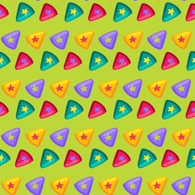 Colorful Triangle with Star Inside Flat Pattern