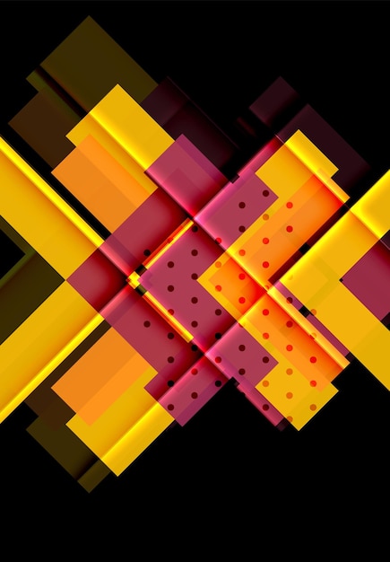 Triangoli colorati e frecce su sfondo scuro illustrazione vettoriale