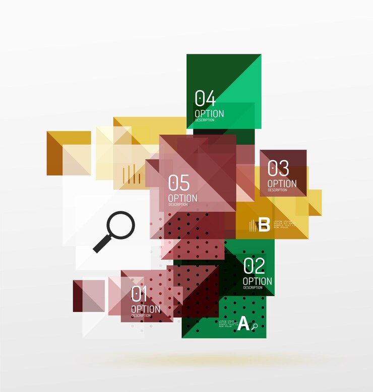 Vector colorful triangles and squares banner for infographics