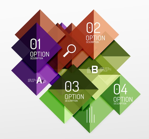 Vector colorful triangles and squares banner for infographics