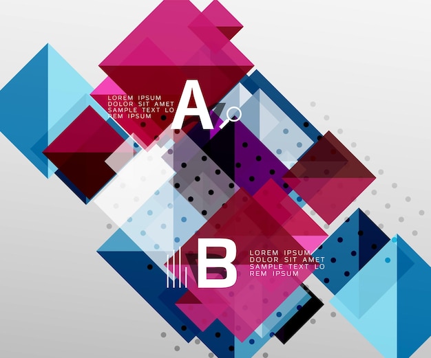 Colorful triangles and squares banner for infographics