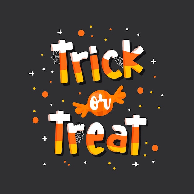 Vector colorful trick or treat lettering