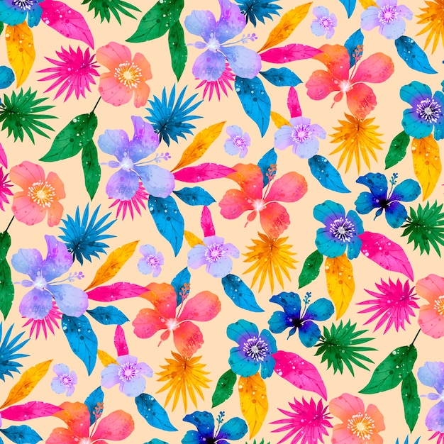Il colorato disegno floreale tropicale
