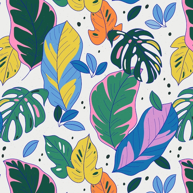 Colorful tropical floral pattern