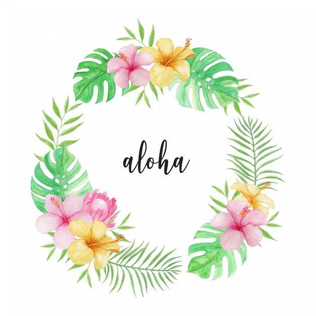 Colorful Tropical Floral Wreath