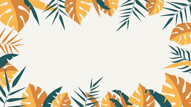 Colorful tropical leaves background design