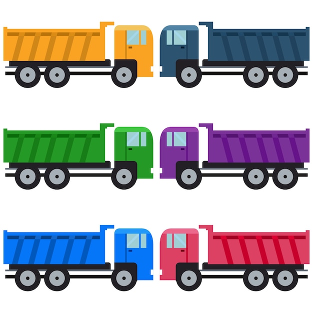 colorful truck carrier element icon game asset