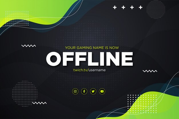 Vettore banner di design colorato twitch offline gratis