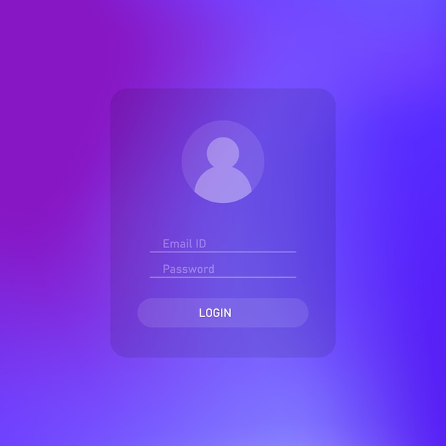 Colorful ui template design for login form