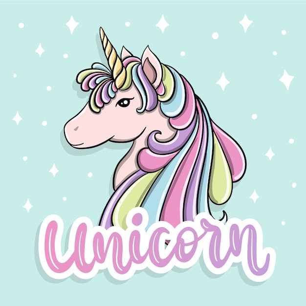 Illustrazione di unicorno colorato