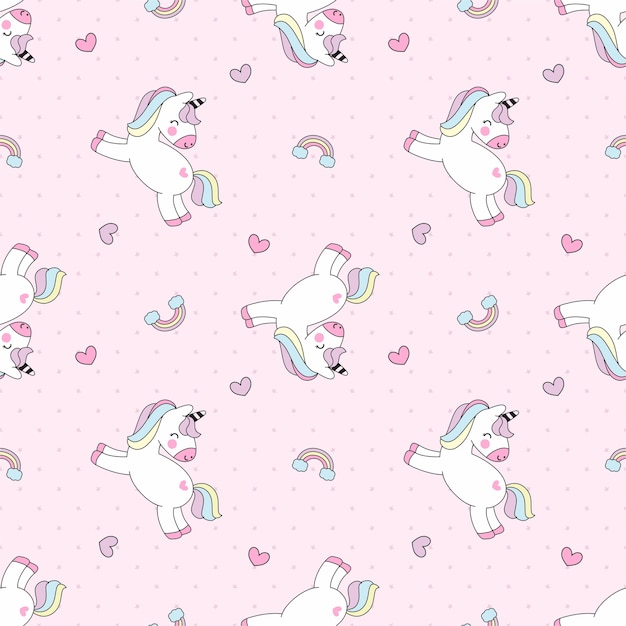 Vector colorful unicorn pattern