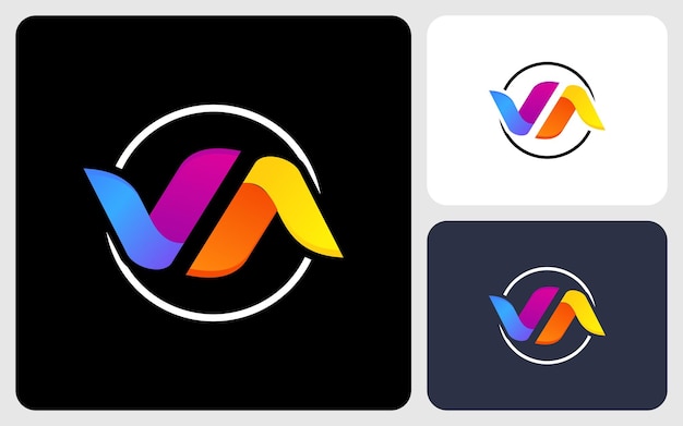 Colorful va letter premium logo