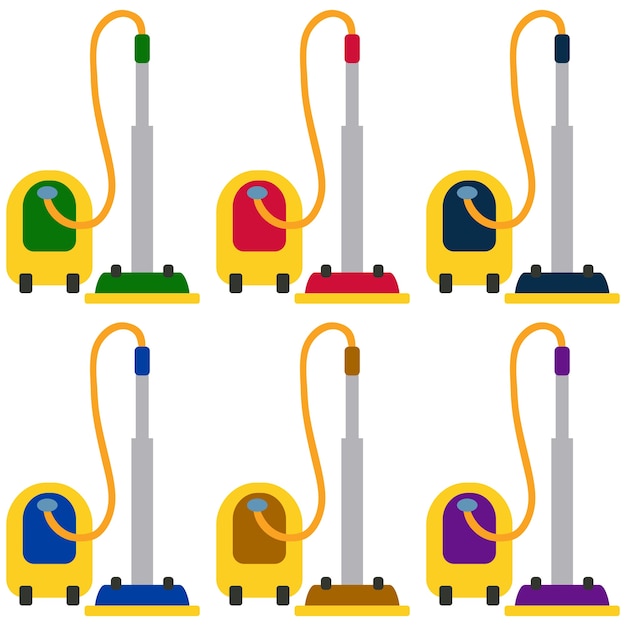 Colorful vacuum cleaner element icon game asset