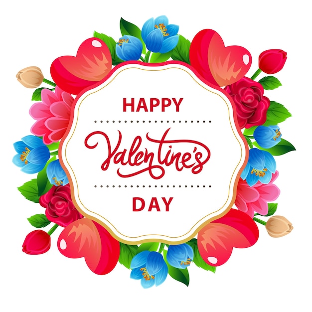 Vector colorful valentine's day floral arrangement